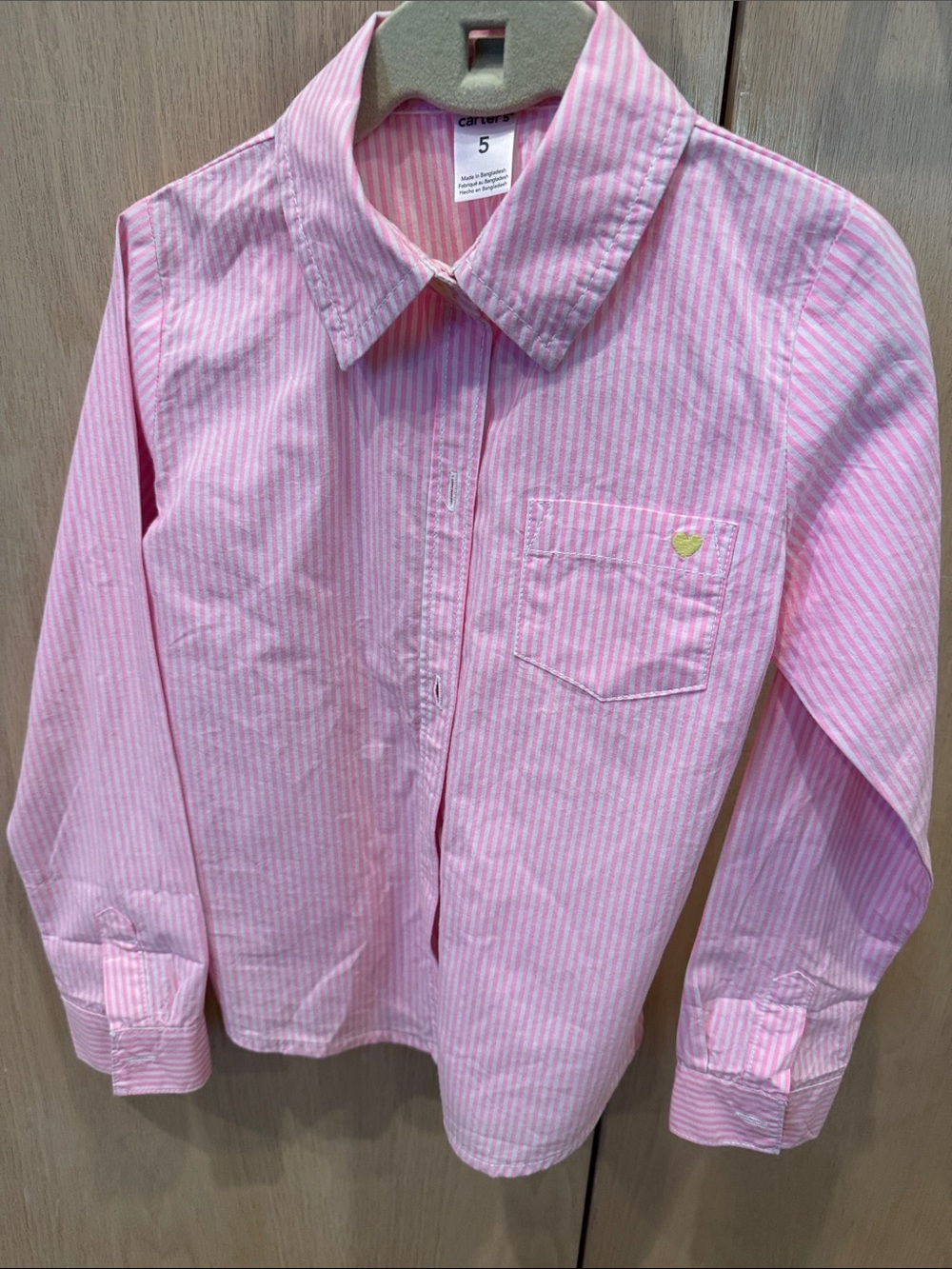 Carter's Pink & White Striped Button-Down Shirt